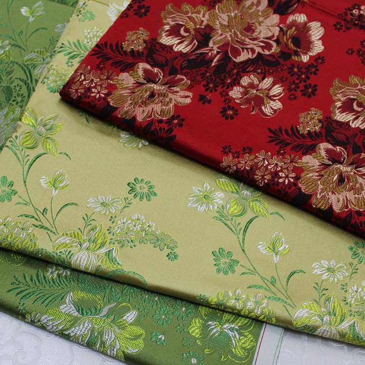 Cheongsam Cotton-padded Coat Baby Clothes Hanfu Children's Clothing Fabric Decoration Cushion Pillow Table Runner Brocade Silk Fabric Peony Flower