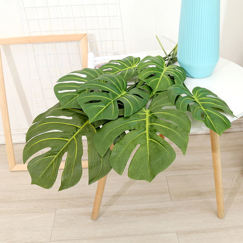 High-end single turtle leaf INS Nordic simulation plant glue feel thick branch large turtle back leaf fake flower