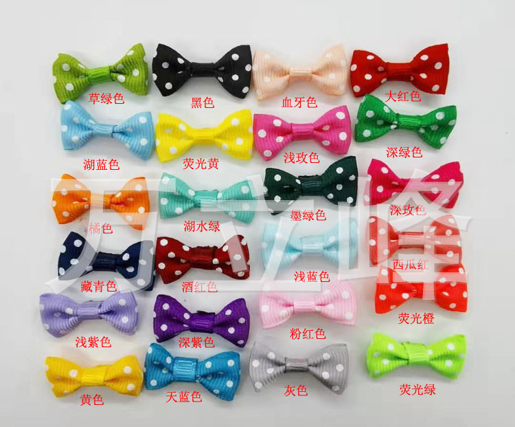 Прямые поставки, лента, бантик, мини-бант с точками для детей 1.5см x 2.8см