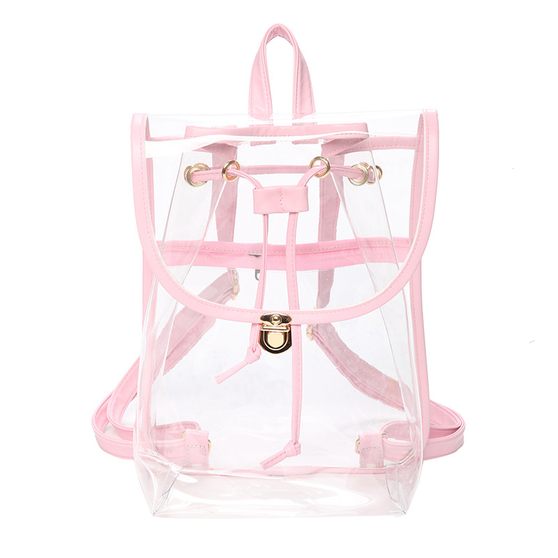 2020 Summer Jelly Backpack Japanese and Korean New Transparent Bag Contrast Color Backpack Casual Women's Bag Wholesale