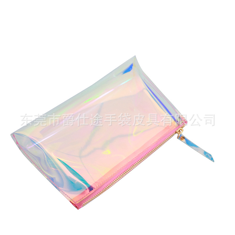 Korean Style Square Laser PVC Clutch Bag Creative Transparent Phantom PVC Jelly Bag Waterproof Storage Bag