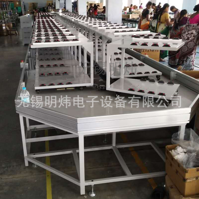 Mingwei specializes in manufacturing LED street lamp production line downlight aging production line flat ring speed chain conveyor