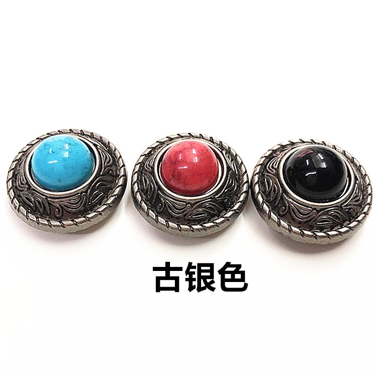 Luggage Buckle Leather Goods Leather Art Decorative Buckle Handmade DIY Cloth Buckle Screw Coin Buckle Ancient Silver White Qinggu Accessories