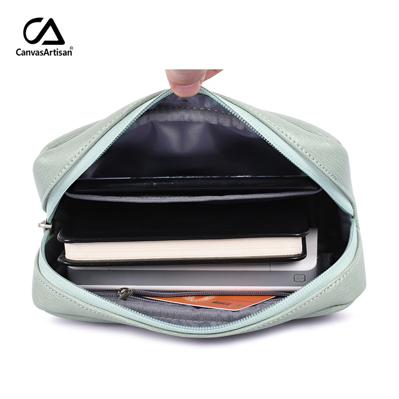 Canvasartisan PU Accessories Bag Mobile Phone Charging Treasure Power Cord Mobile Hard Disk Mouse Digital Storage Bag