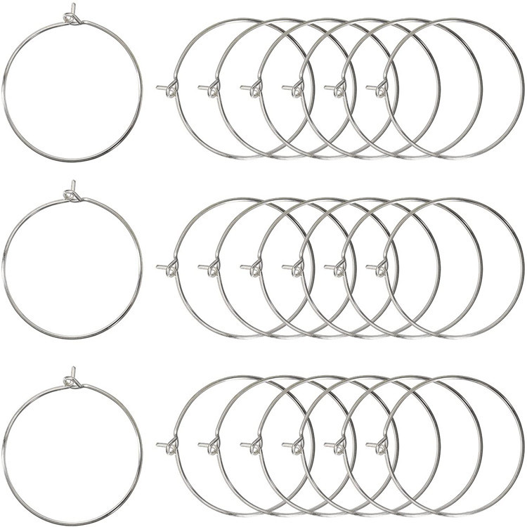 DIY Jewelry Earrings Accessories European and American Best-Selling Earrings Wine Glass Pendant Mark Circle Nine-Character Earrings Circle