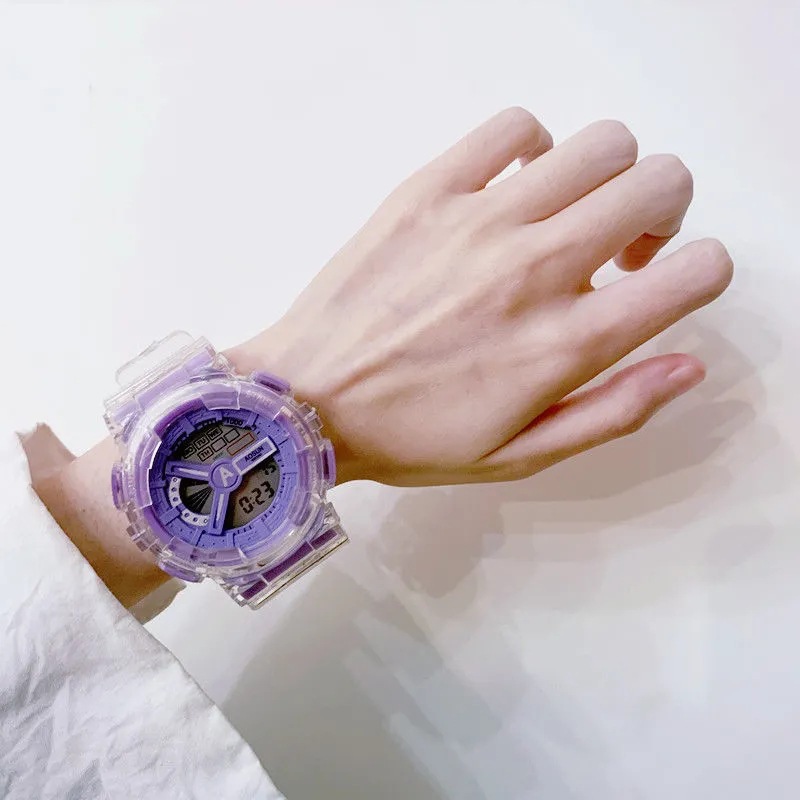 Factory hot sale New transparent Round LED men's couple student tide watch sports fashion electronic watch waterproof