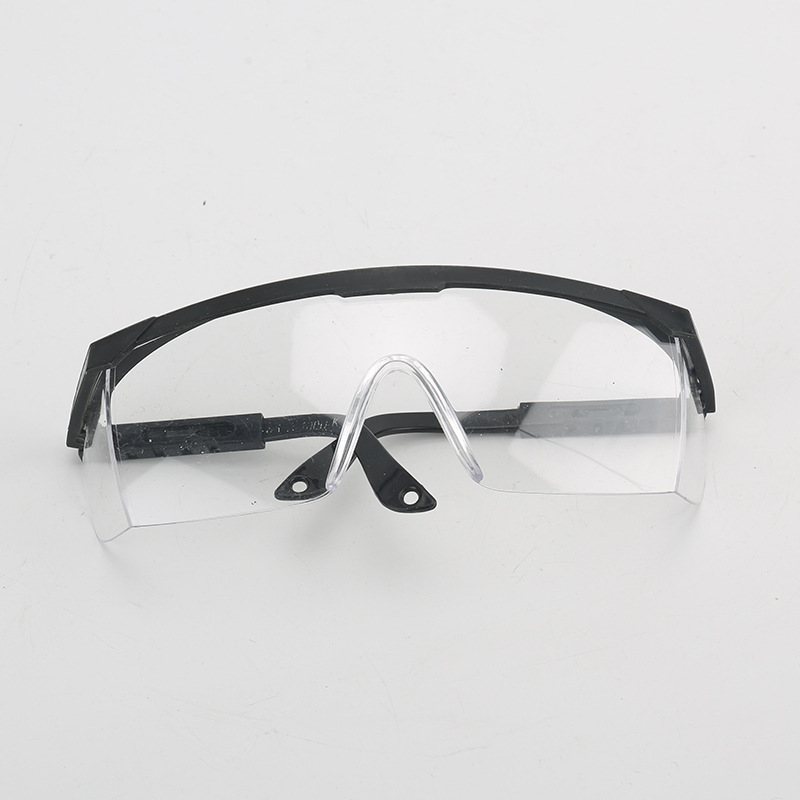 Factory wholesale protective telescopic goggles blue and black frame plastic glasses protective dustproof anti-splash protective glasses