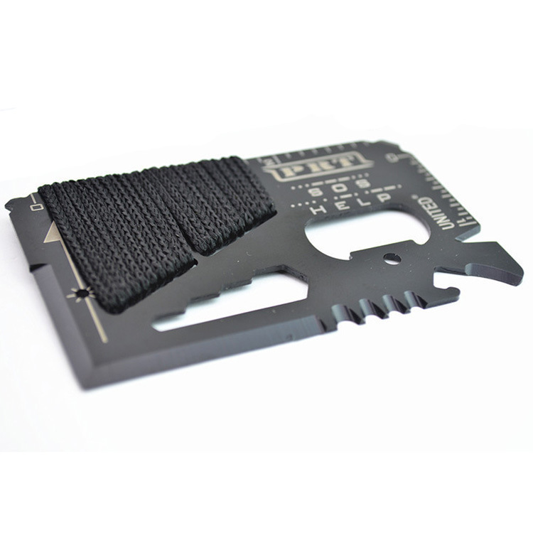 Outdoor Multifunctional Stainless Steel Tool Card, Military Knife Card, Tool Card Knife, Rope, Survival Card, Portable Multi-Purpose