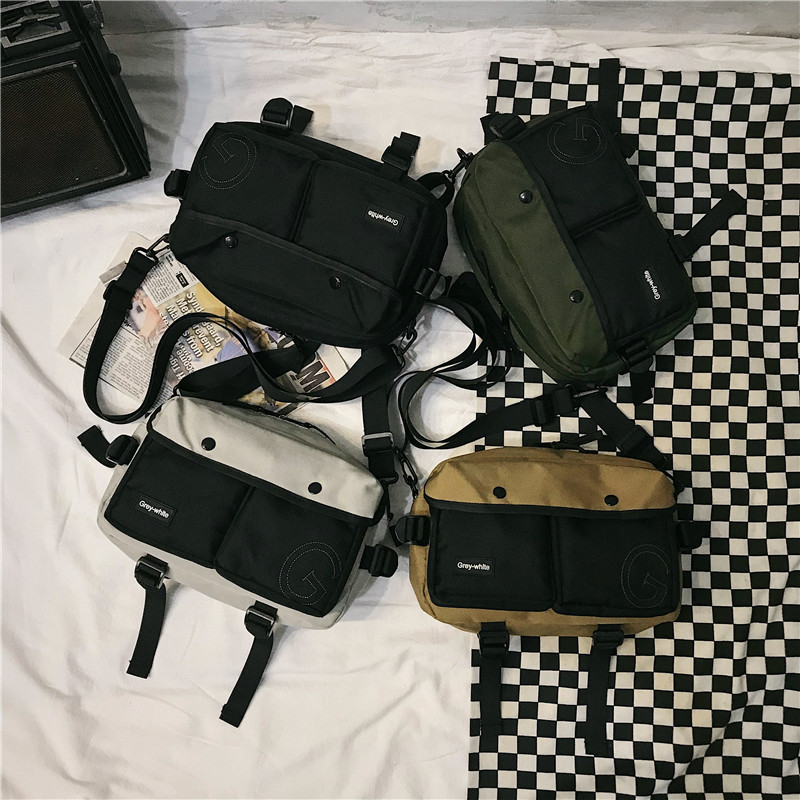 Spring new locomotive neutral ins small cover canvas satchel Japan and South Korea Joker casual shoulder bag a generation of hair