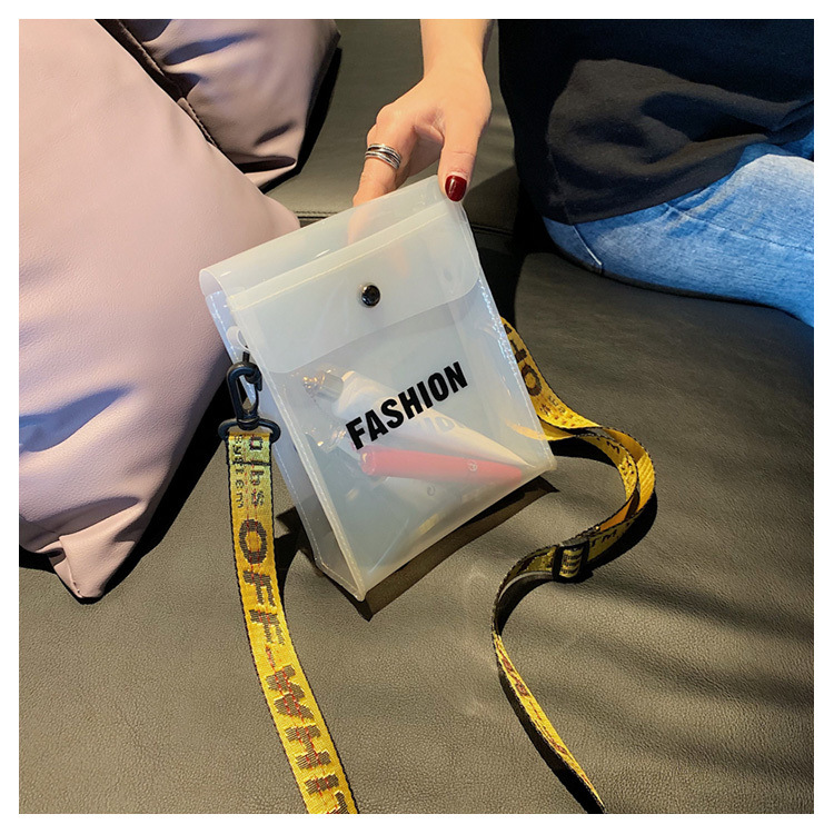 Jelly mobile phone bag new shoulder slung letters beach transparent Women's bag small square bag foreign trade cross-border manufacturers wholesale