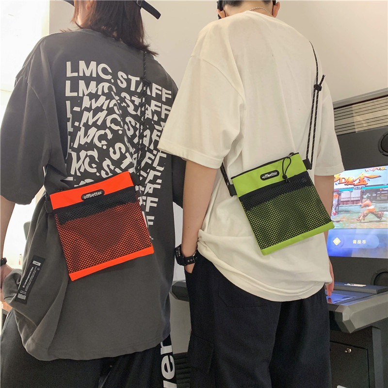Hong Kong Style Small Bag New Fashionable Men's and Women's All-match Trendy Cool Nylon Water-repellent Wear-resistant Shoulder Crossbody Bag Mobile Phone Bag