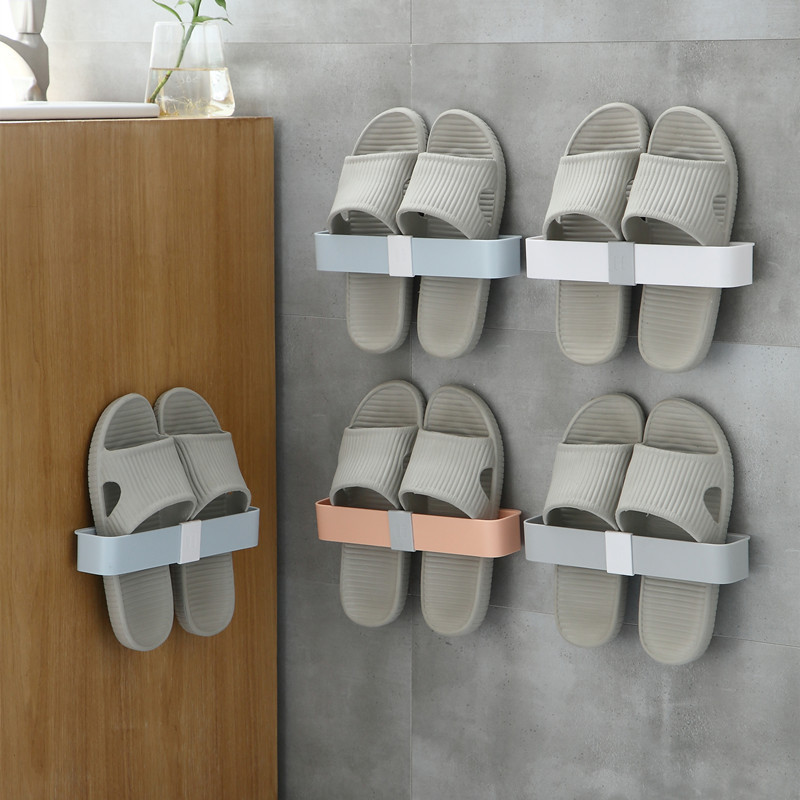 Держатель для тапочек настенный для туалета артефакт хранения для общежития без сверления
