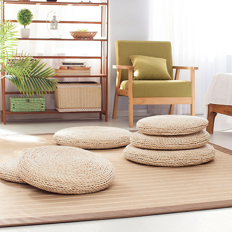 Free Shipping Straw Futon Mat Corn Hur Cushion Bay Window Mat Straw Futon Cushion Handmade Woven Seat Mat Tatami