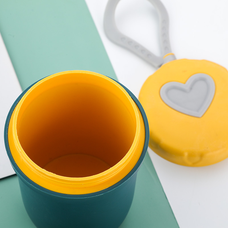 Couple Wheat Breakfast Cup Portable Soup Cup with Spoon with Lid Milk Cup Student Straw Cup Double Layer Heat Insulation Cup