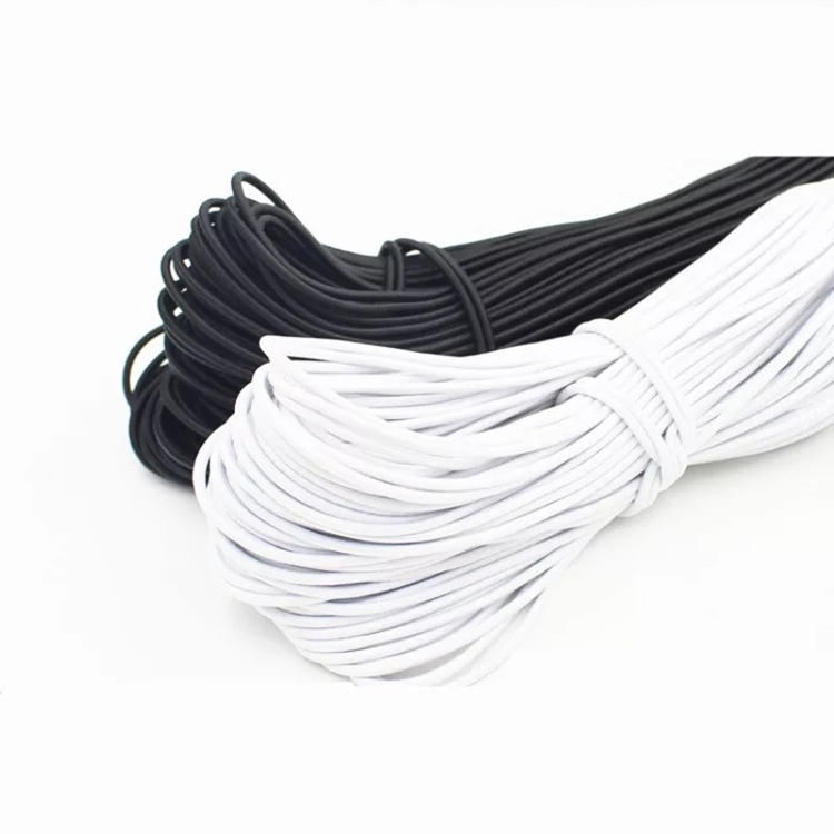 Factory Direct 1-15mm black and white color round latex elastic rope rubber trampoline rope sports tension rope elastic rope