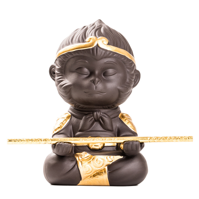 Monkey King Monkey King Tea Pet Ornaments can raise purple sand tea to play creative fish tank landscaping aquarium rockery bonsai small
