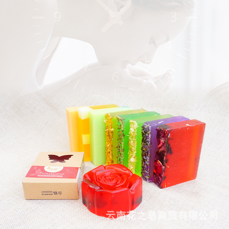 Ручное мыло Lin Die Юннань, мыло с эфирным маслом, 110г, роза, очищающее