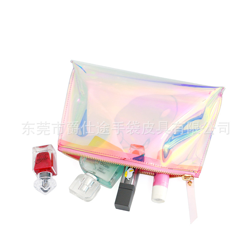 Korean Style Square Laser PVC Clutch Bag Creative Transparent Phantom PVC Jelly Bag Waterproof Storage Bag