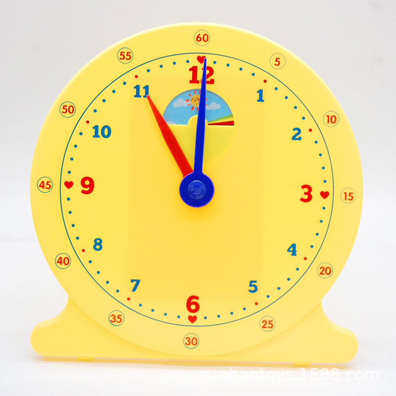 Children's Cognitive Time Large Clock Model Teacher Demonstration Clock Face Clock Teaching Aids Two-hand Linkage Clock