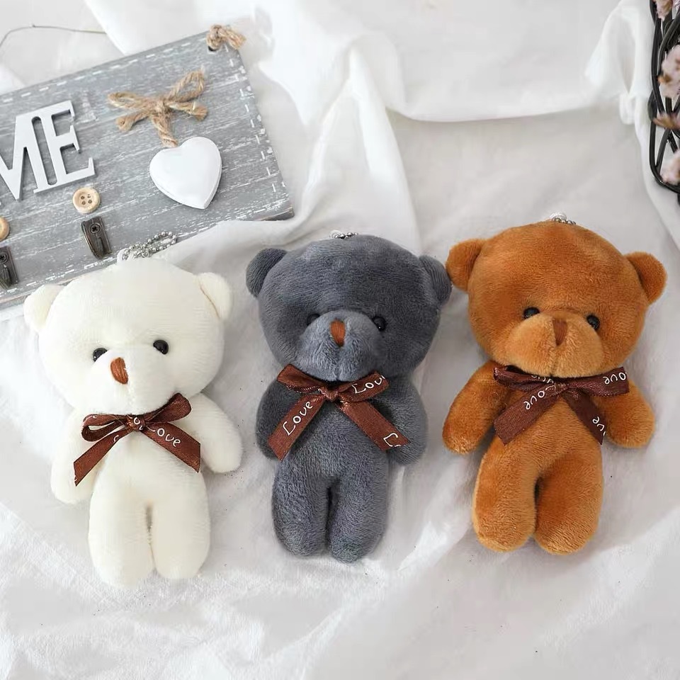 Factory wholesale plush pendant conjoined bear bear bow tie bear bag accessories small gift wholesale