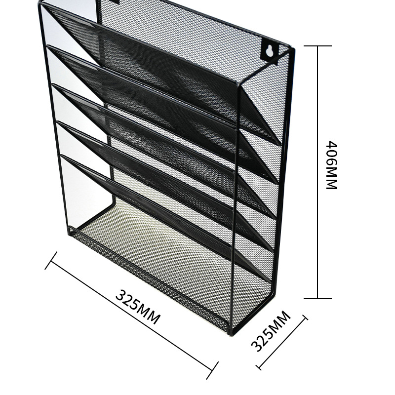 Mesh combined file rack multi-functional metal hanging five-layer metal file basket