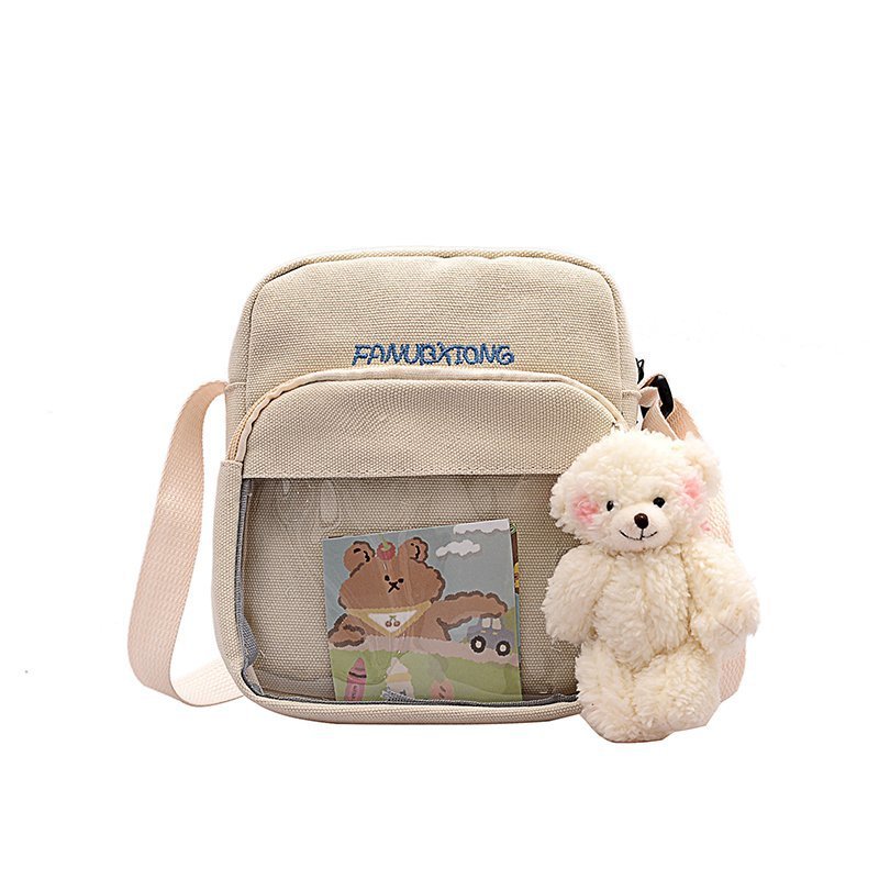 Foreign Trade Women's Bags 2026 New Canvas Bag Korean Style Fashion Small Square Bag Single Shoulder Crossbody Bag Wholesale