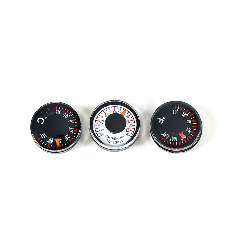 Factory Direct Supply 20mm Celsius Fahrenheit Round Plastic Accessories Thermometer Compass Type Thermometer