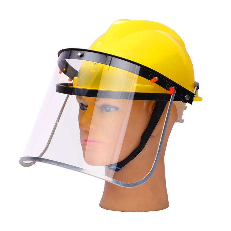 All-aluminum metal bracket face screen with safety helmet aluminum edging face protection mask splash-proof transparent face screen