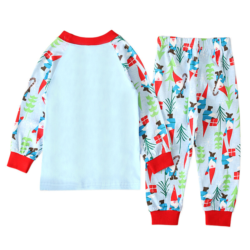 Children's European and American Spring and Autum Boys' Santa Claus Long-Sleeved Home Clothes Two-Piece Set Kidsren's Clothing Ins