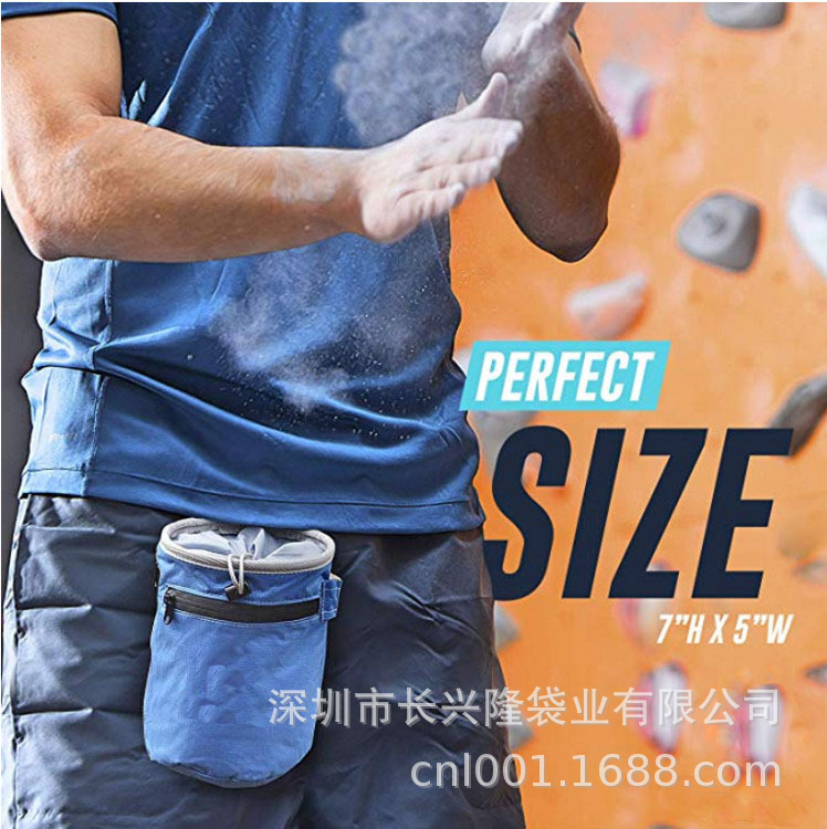 Factory Customized rock climbing magnesium powder bag outdoor sports magnesium powder storage waist bag new non-slip powder bag LOGO