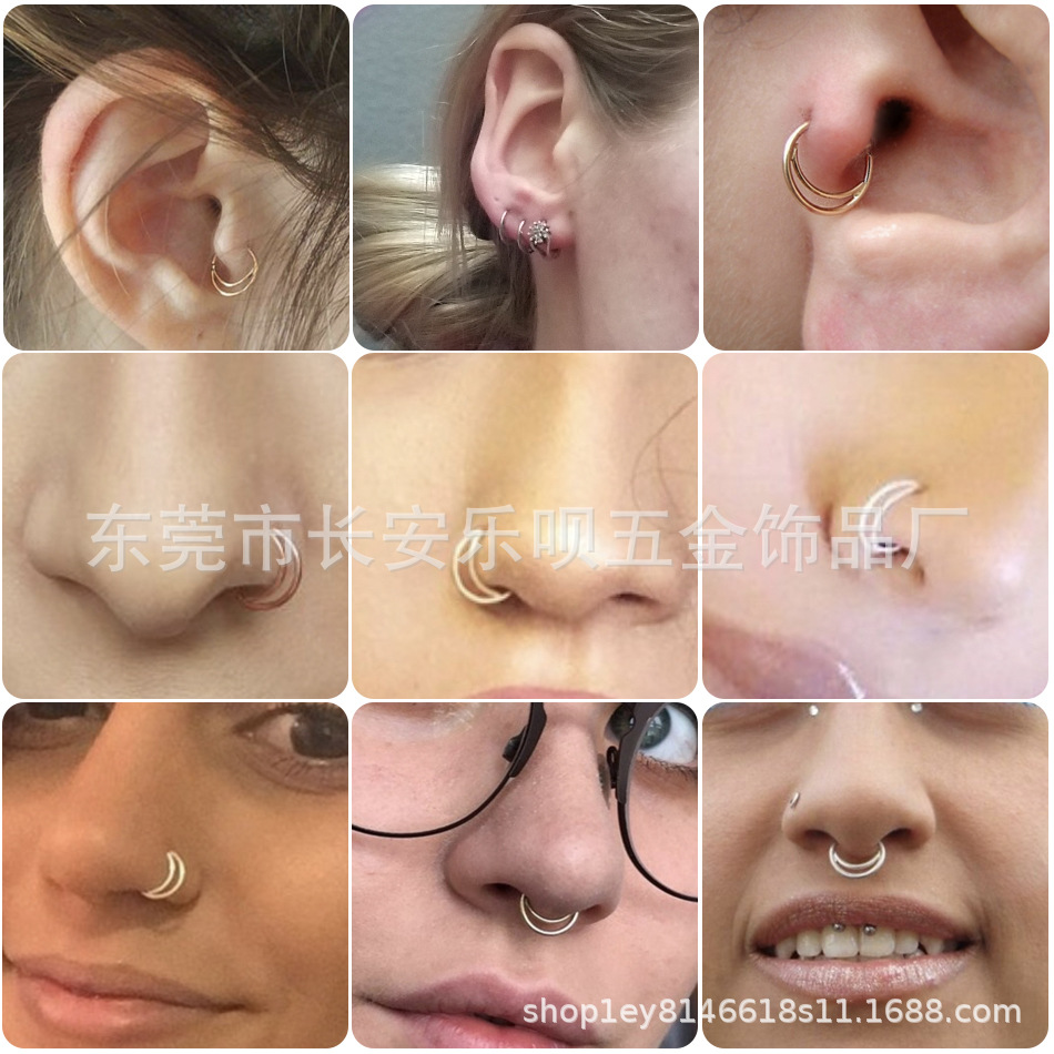 European and American fashion moon nose ring stainless steel puncture nose nail small nose ring puncture jewelry stainless steel jewelry factory
