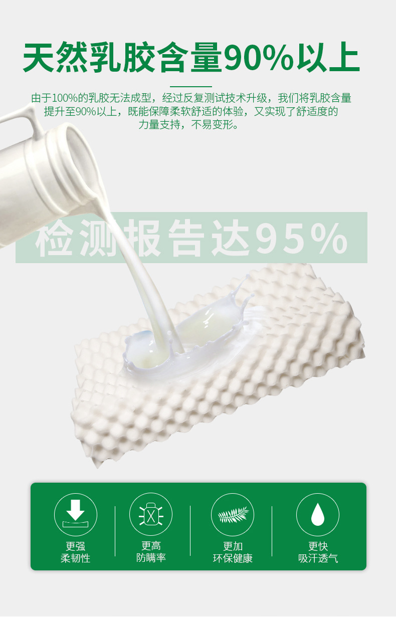 Factory direct natural latex pillow wave high and low pillow spike student cervical pillow core wholesale gift generation