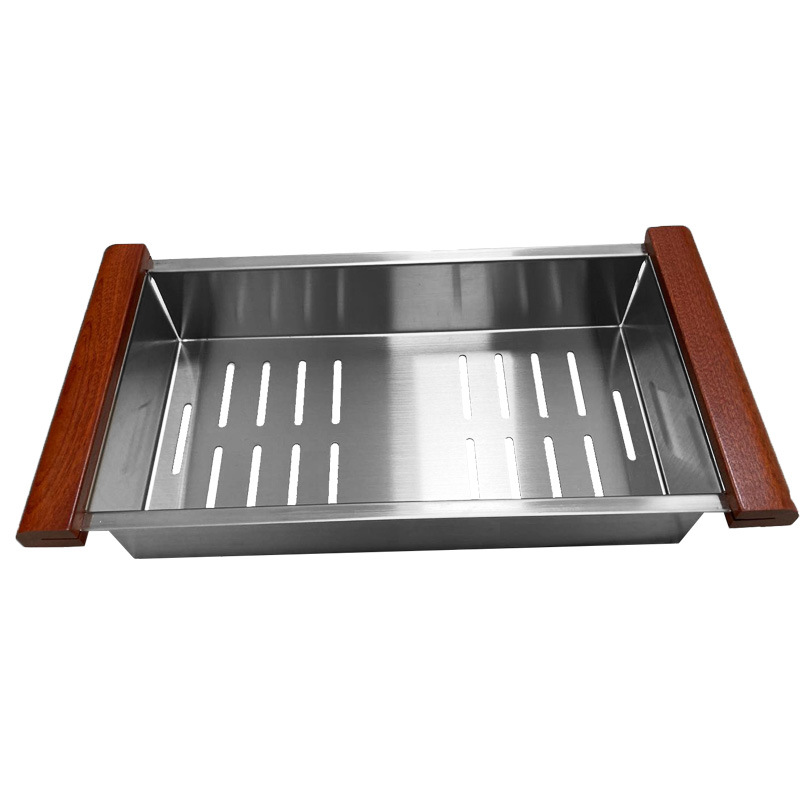 High-end practical mahogany drain basket for Sink ordinary 304 stainless steel drain basket stainless steel basin-in-Basin