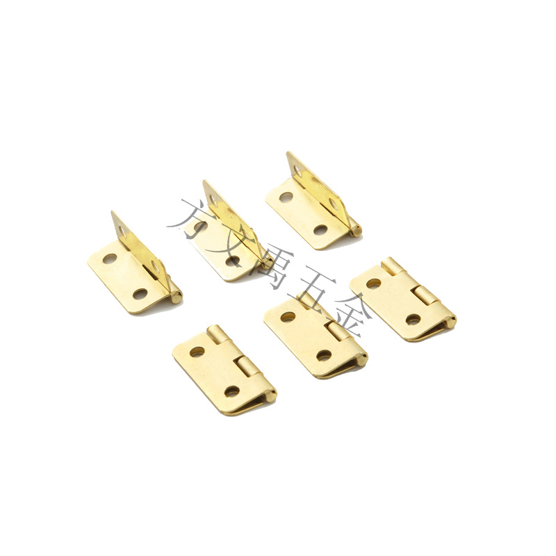 Light Gold 6-point rounded flat hinge 180 ° hinge gift box hinge 18 * 16mm box back universal