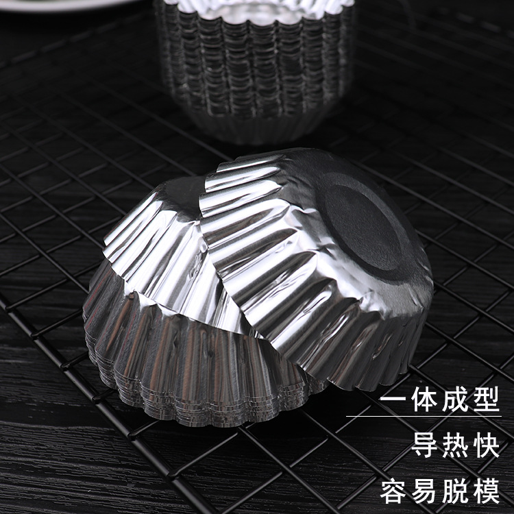 Wholesale disposable chrysanthemum bowl cake mold coconut Portuguese tart round flower dessert tin paper tray baking mold