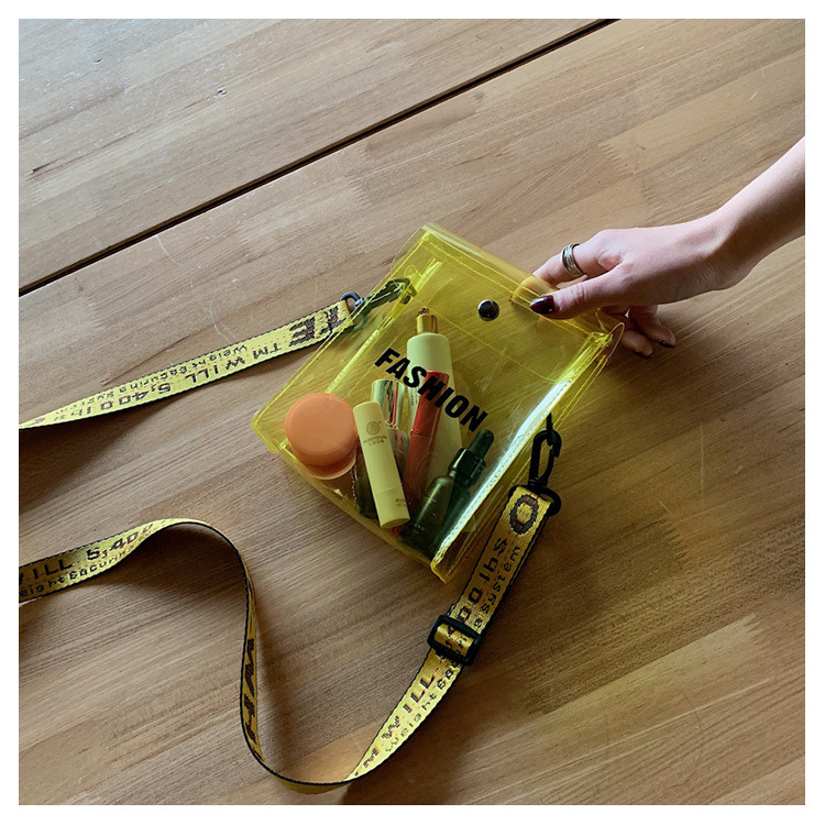 Jelly mobile phone bag new shoulder slung letters beach transparent Women's bag small square bag foreign trade cross-border manufacturers wholesale