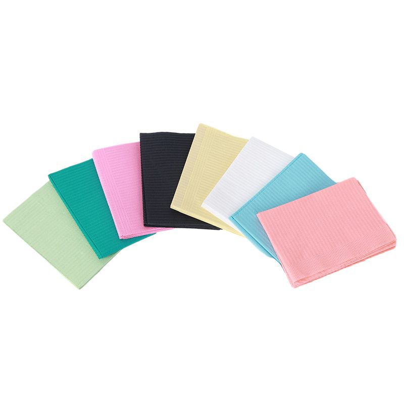 SOURCE Factory wholesale disposable oral bib color square scarf consumables support mixed color packaging dental scarf