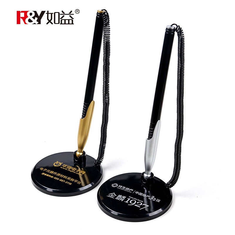 Counter pen custom logo front desk desktop paste fixed neutral pen custom Bank office signature pen