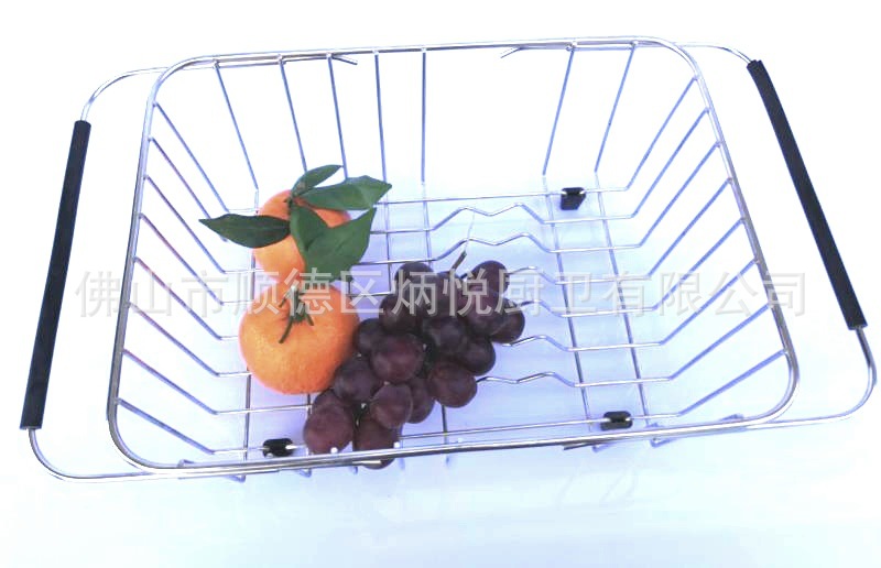 Cross-border Sink Sink Drain Rack Vegetable Drain Basket Stainless Steel Kitchen Vegetable Basket Pool Filter Telescopic