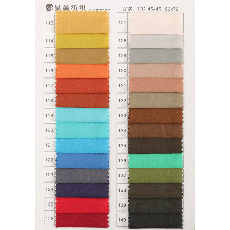 Manufacturer in stock wholesale TC polyester cotton cloth 96*72 woven shirt pocket cloth fashion genuine lining fabric