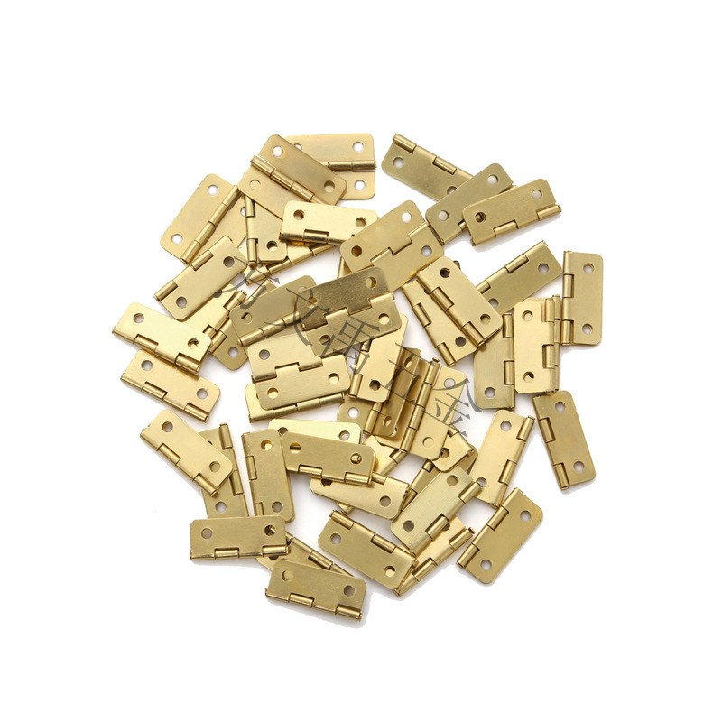 Light Gold 1-inch round corner flat hinge 180 ° small hinge gift box hinge 24 * 18mm box back universal
