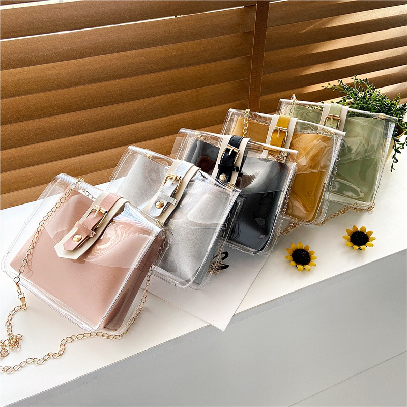 Foreign Trade New Urban Casual Pvc Women's Bag Crossbody Bag Wear-Resistant Chain Shoulder Bag Outdoor Trendy Bag