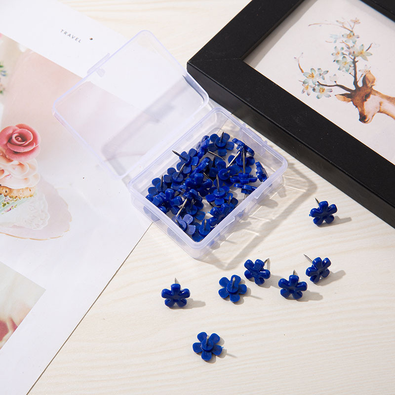 Yiwu Amazon for color blue plum blossom special-shaped I-pin plastic pushpin nail press nail bulk