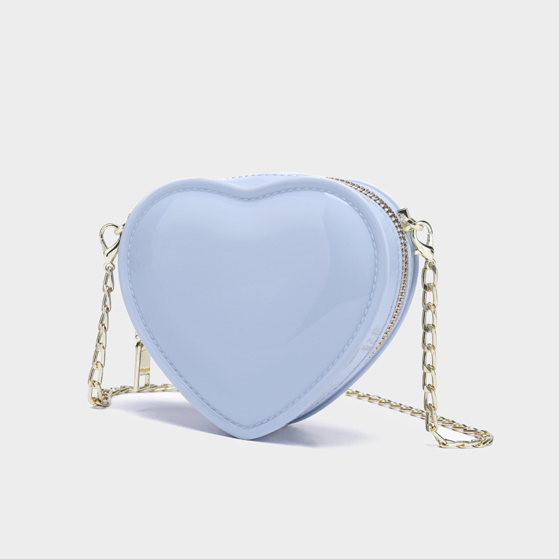 2021 New Love Jelly Bag Red Peach Heart Crossbody Bag Clutch Bag Women's Bag Dinner Mini Chain Small Bag