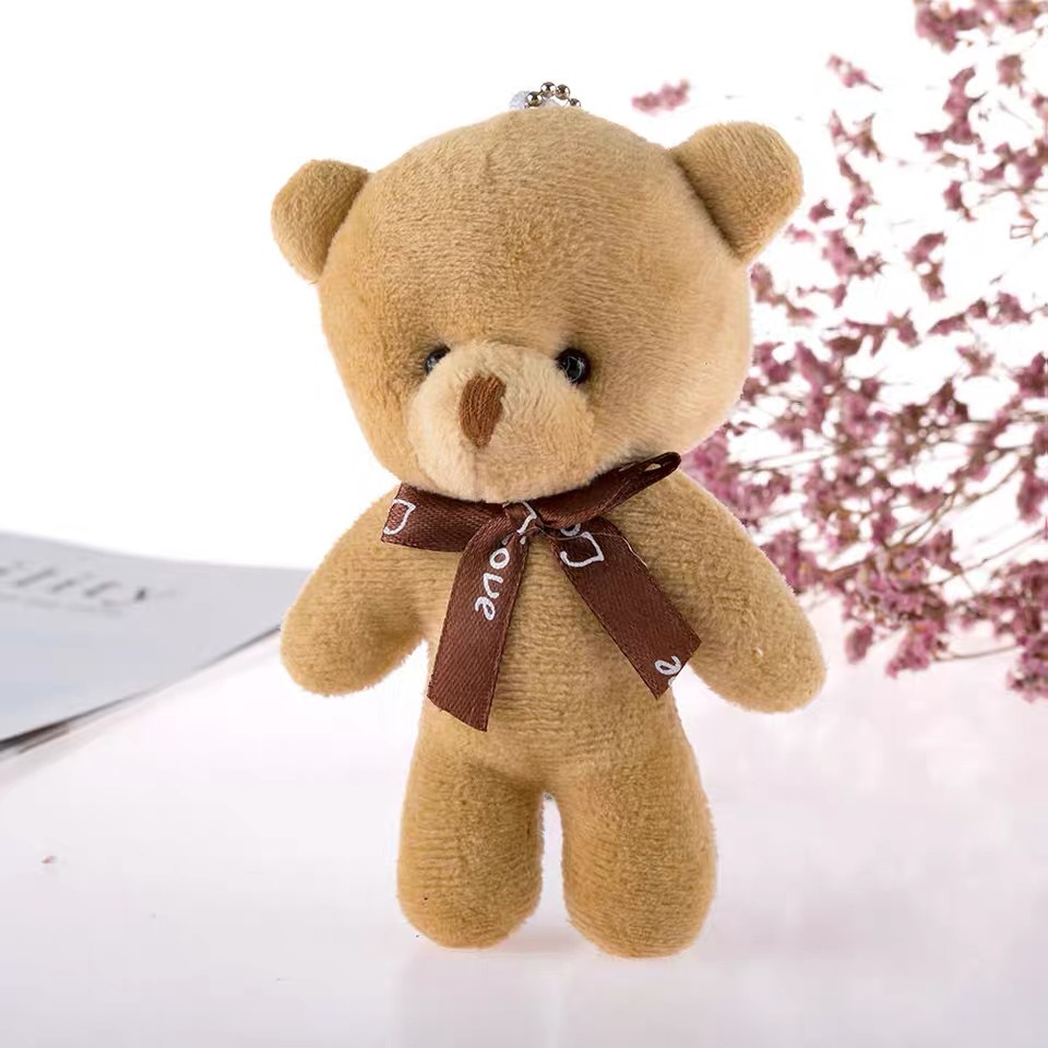 Factory wholesale plush pendant conjoined bear bear bow tie bear bag accessories small gift wholesale
