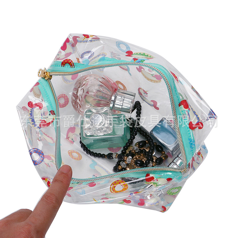 Korean creative PVC cosmetic bag environmental printing PVC storage bag convenient PVC washing bag