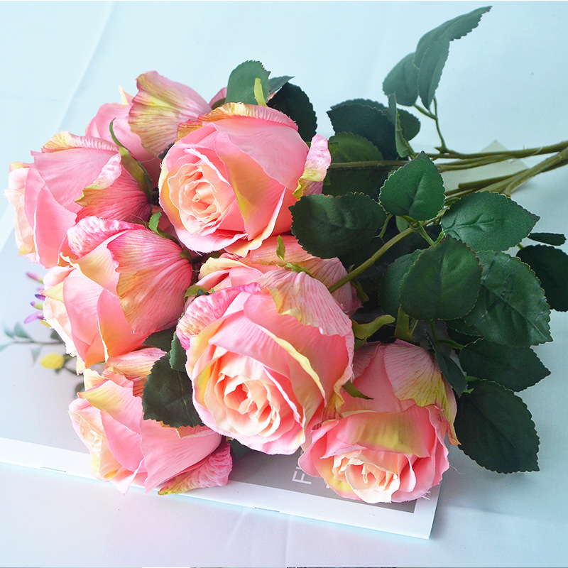 Factory direct supply of 9 Polaroid bouquet of roses fake flowers Valentine's Day wedding hand decoration flowers