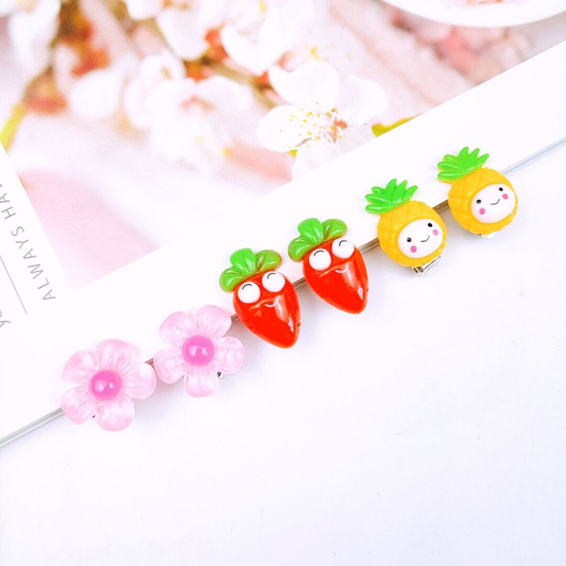 K-Style of Cute Kidsren's Ear Clips Cartoon Non-Pierced Earrings Painless and Non-Harming Fake Earrings Korean 2 Yuan Store Wholesale