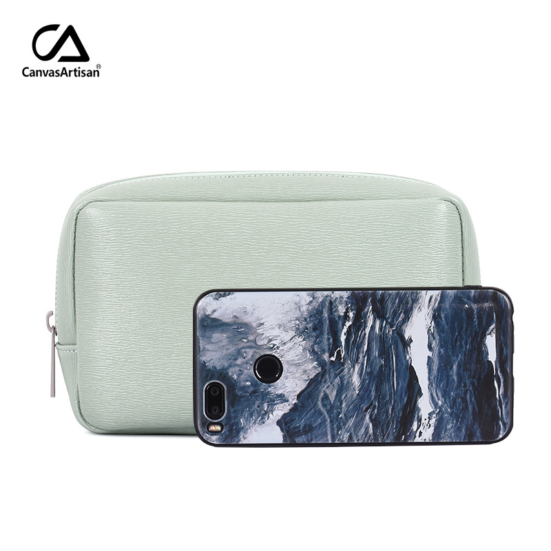 Canvasartisan PU Accessories Bag Mobile Phone Charging Treasure Power Cord Mobile Hard Disk Mouse Digital Storage Bag