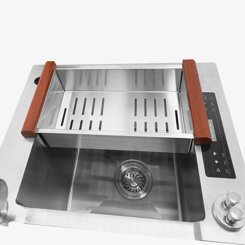 High-end practical mahogany drain basket for Sink ordinary 304 stainless steel drain basket stainless steel basin-in-Basin